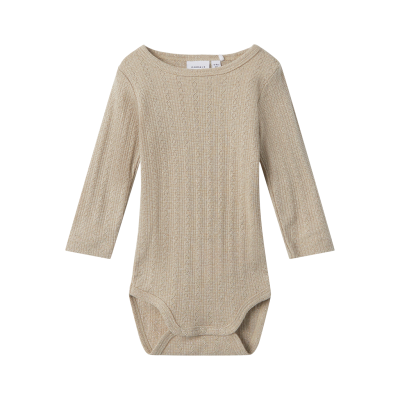 Langærmet Glimmer Body i Cashmere til Piger fra Name It