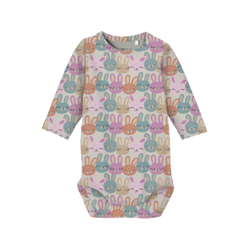 Langærmet Body med Kaninprint fra Name It