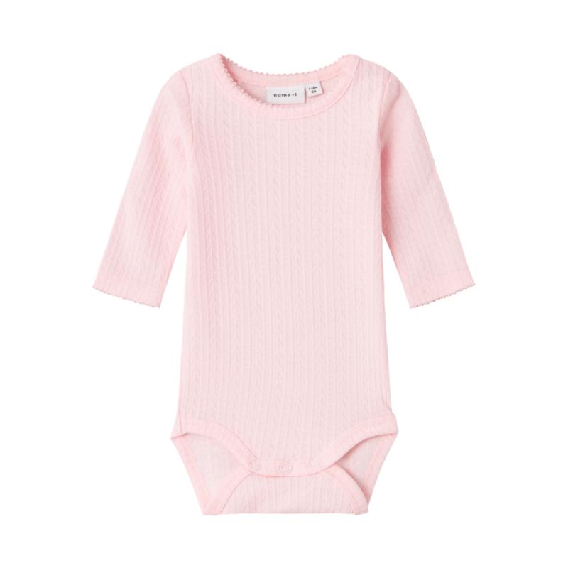 Langærmet body i pink fra Name It - Økologisk bomuld