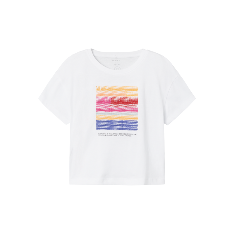 Løs T-shirt Hambi i lys hvid med broderi fra Name It