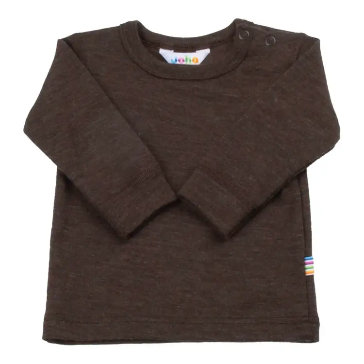 Brun Langærmet Merino Uld Bluse fra Joha - Fantastisk Tilbud!