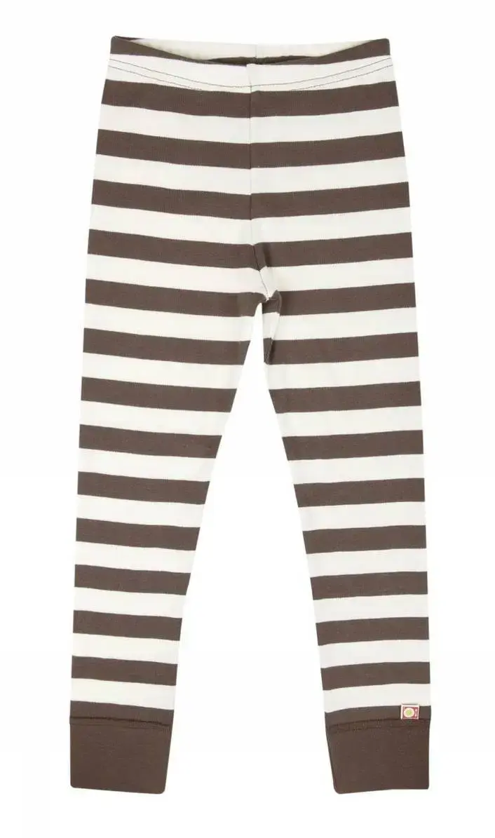 Brune og hvide stribede leggings fra Katvig