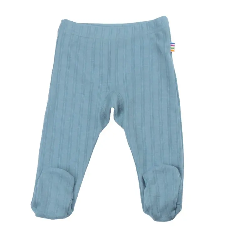 Lyseblå Leggings Med Fod i Uld Silke fra Joha