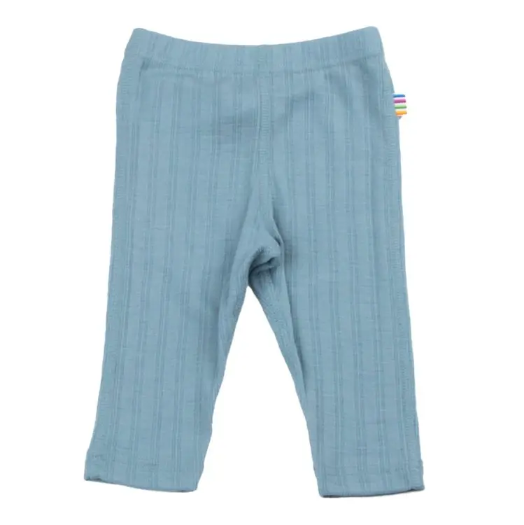 Lyseblå Leggings med Stribet Ribsmønster fra Joha