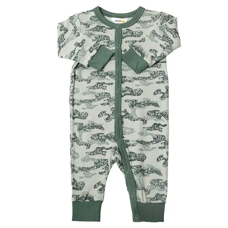 Grøn Økologisk Bambus Natdragt med Camouflage Print fra Joha