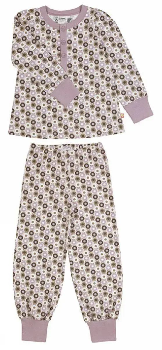 Pyjamas Sæt med Rosa og Brune Miniæbler fra Katvig