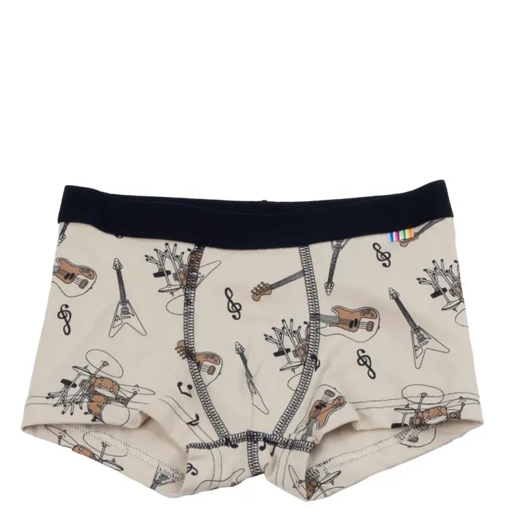 Økologiske Beige Boxershorts med Instrument Print fra Joha