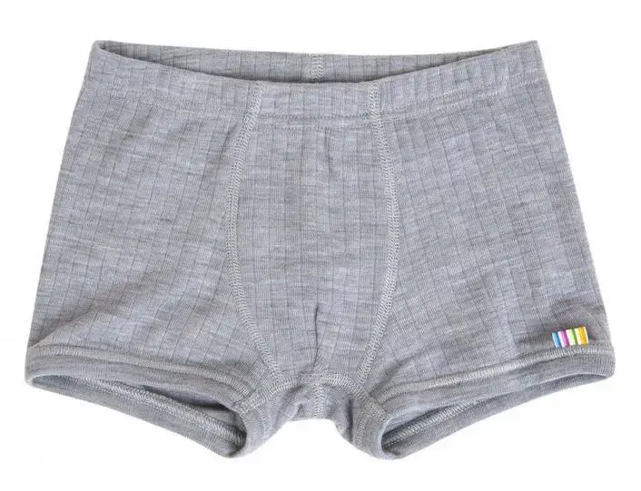 Grå Basis Uld Boxershorts til Drenge fra Joha