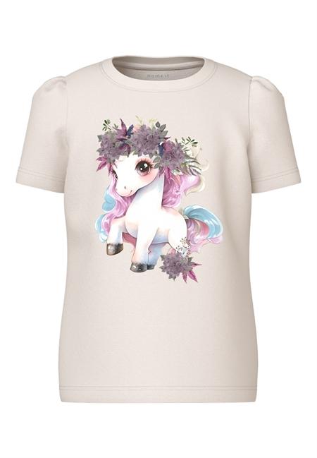 Sød Enhjørning T-shirt fra Name It - Blomsterprint