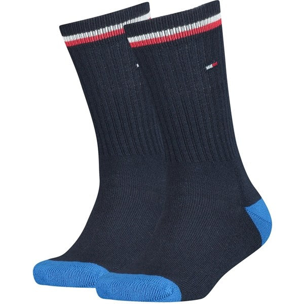 2 Pak Iconic Sports Strømper i Midnight Blue fra Tommy Hilfiger