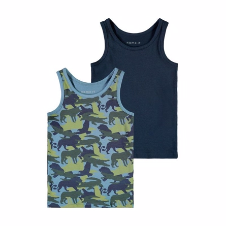 2 Pak Undertrøjer China Blue Animals fra Name It
