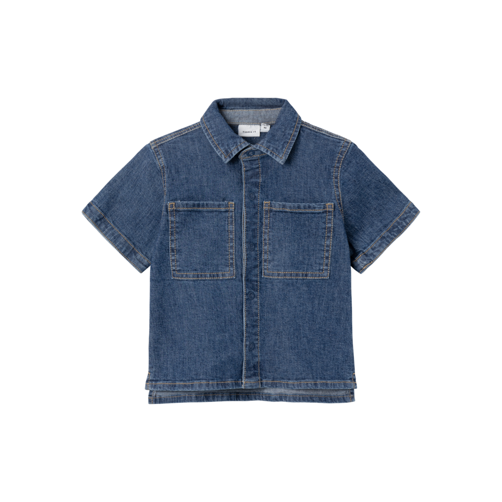Kortærmet Denim Skjorte Peter Dark Blue Denim fra Name It