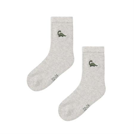 2 Pak Dino Sokker Bille Light Grey Melange fra Name It