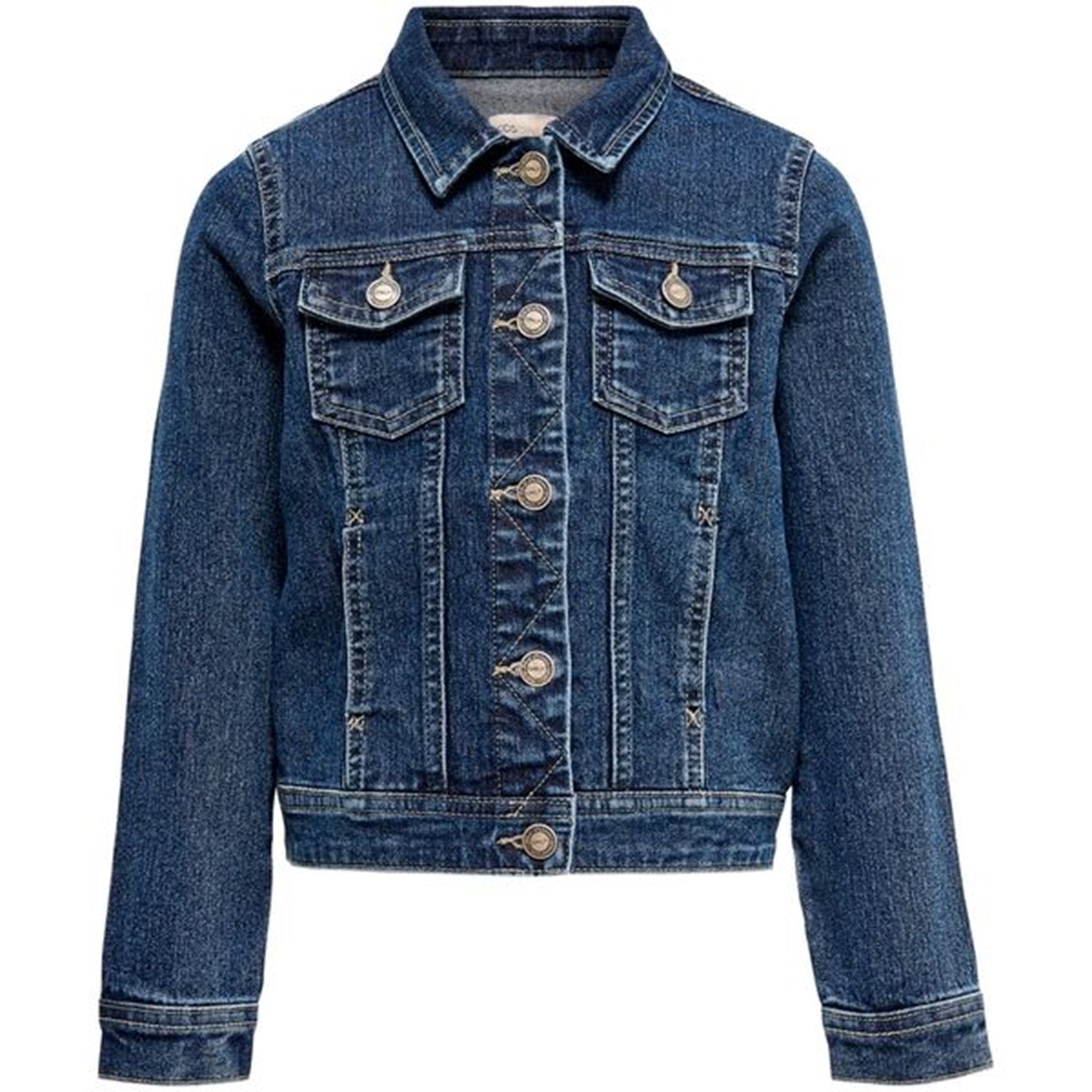 Medium Blå Denim Jakke fra Kids Only - Smart Design