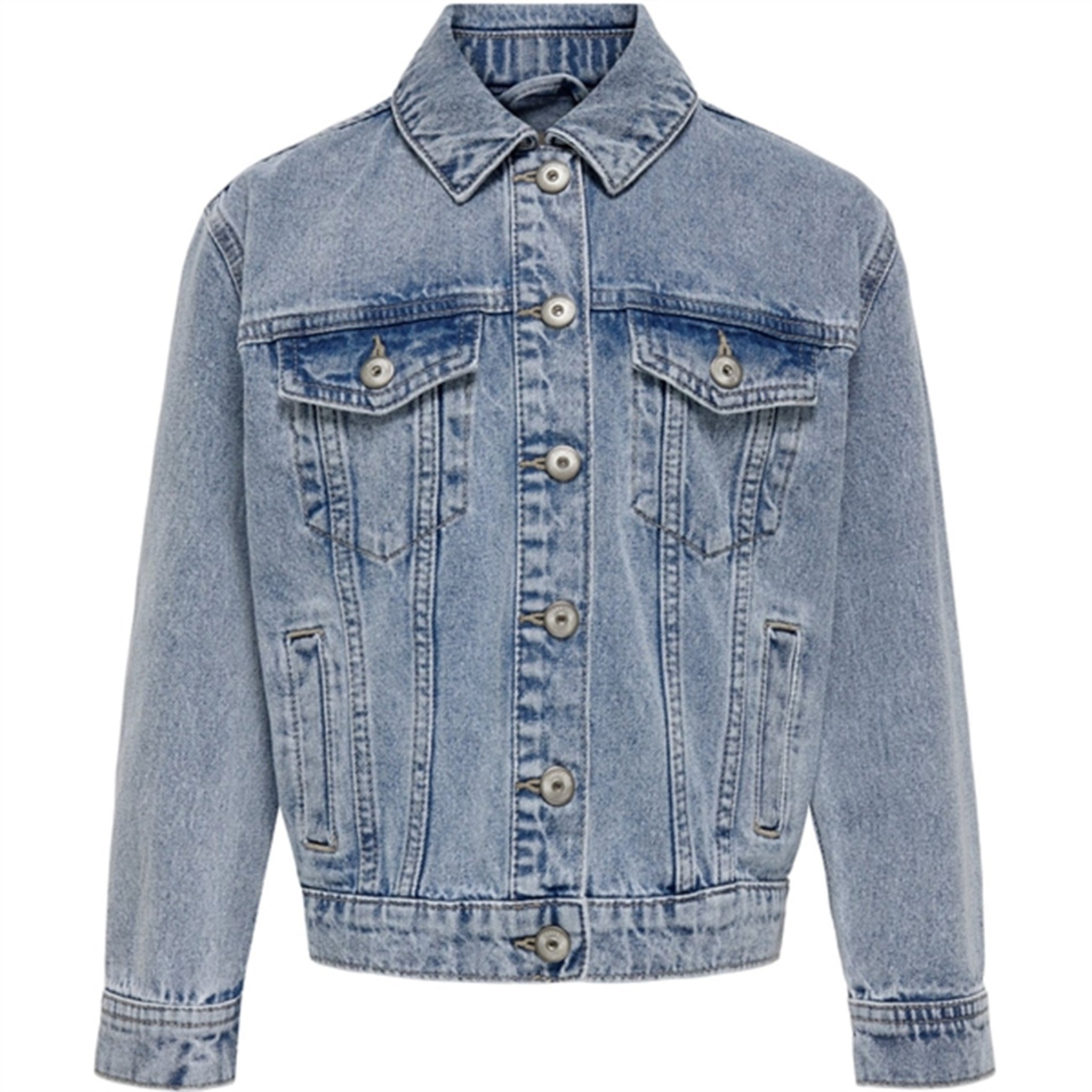 Lysblå Oversize Denim Jakke fra Kids Only - 100% Bomuld