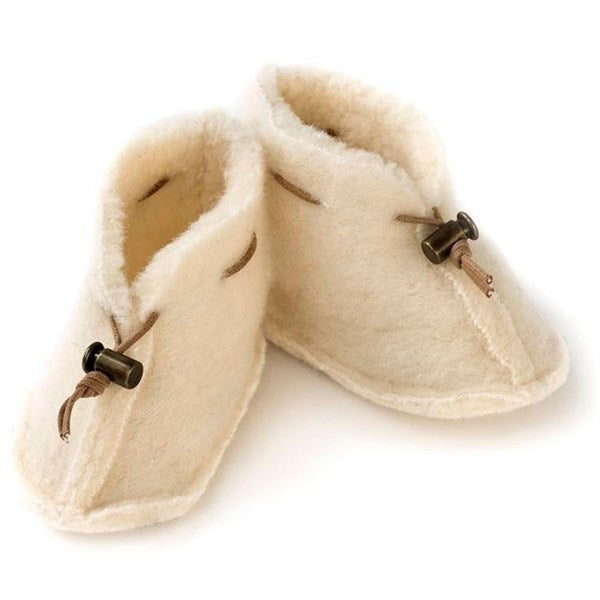 Baby Slippers Emo Natur 0-6 Mdr - 100% Uld til Børn