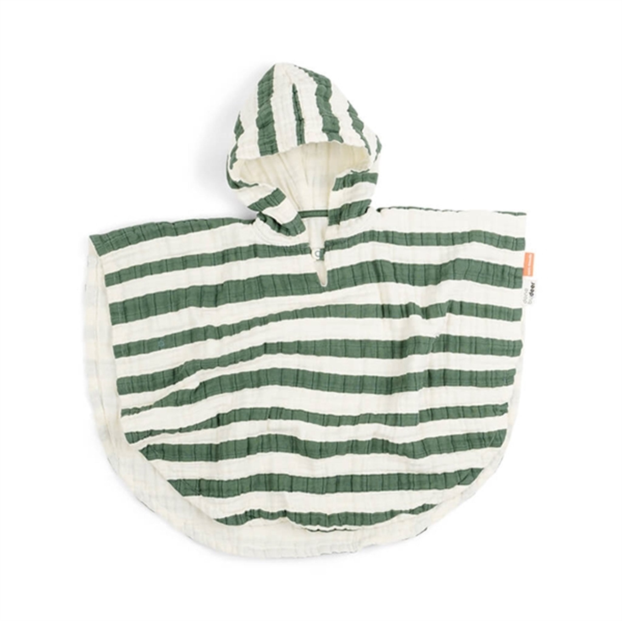 Done By Deer Badeponcho GOTS Stripes Grøn - Økologisk Kvalitet