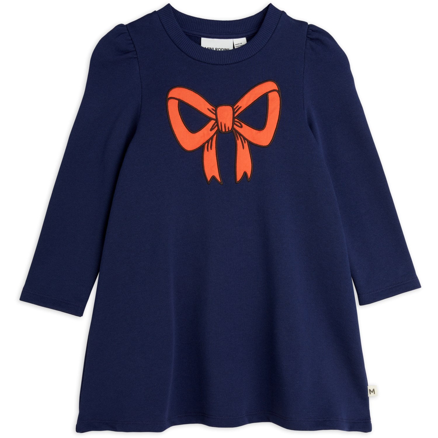 Blue Bow Application Sweat Kjole   Str. 92 98 fra Mini Rodini