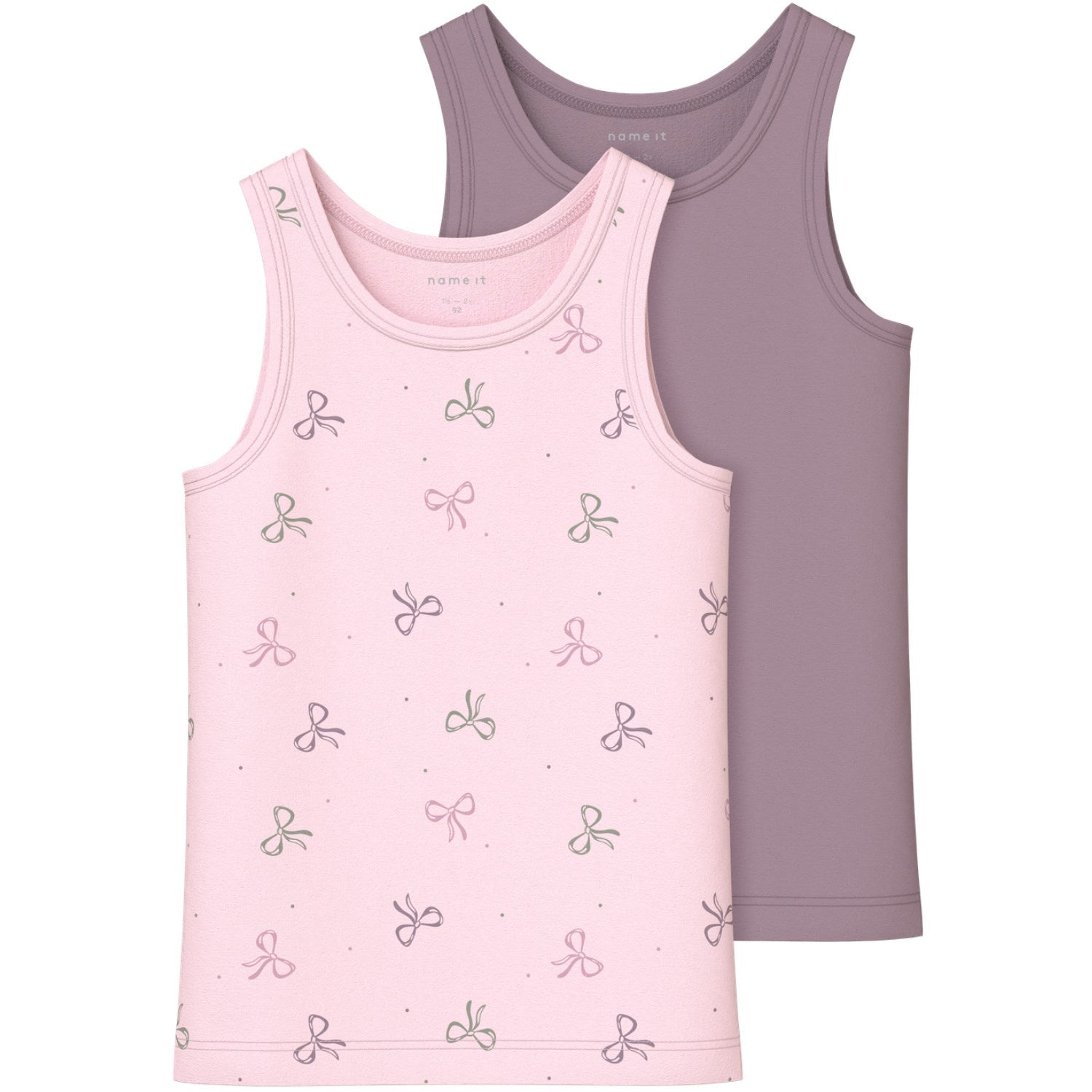 Barely Pink Tank Top 2 Pak Barely Pink Bow Noos   Str. 86 fra Name It