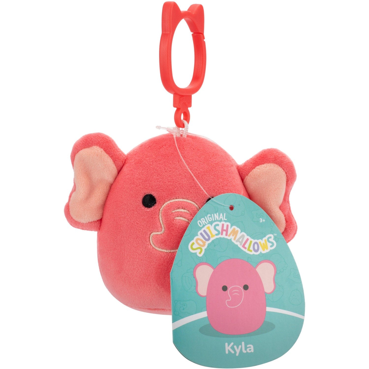 9 Cm P22 Clip On Kyla Pink Elephant fra Squishmallows