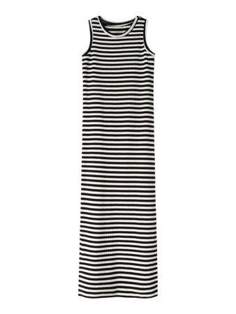 Rib Maxi Kjole Suraja Bright White Black fra Name It