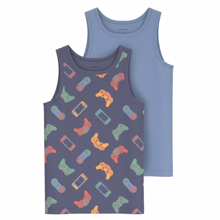 2 Pak Gamer Tanktops Stonewash fra Name It