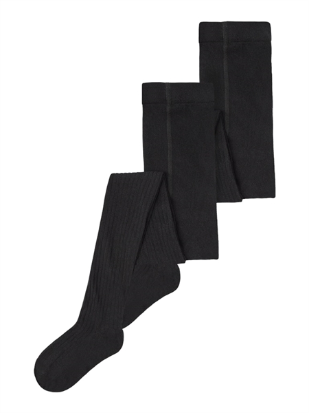 2 Pak Rib Strømpebukser Black fra Name It