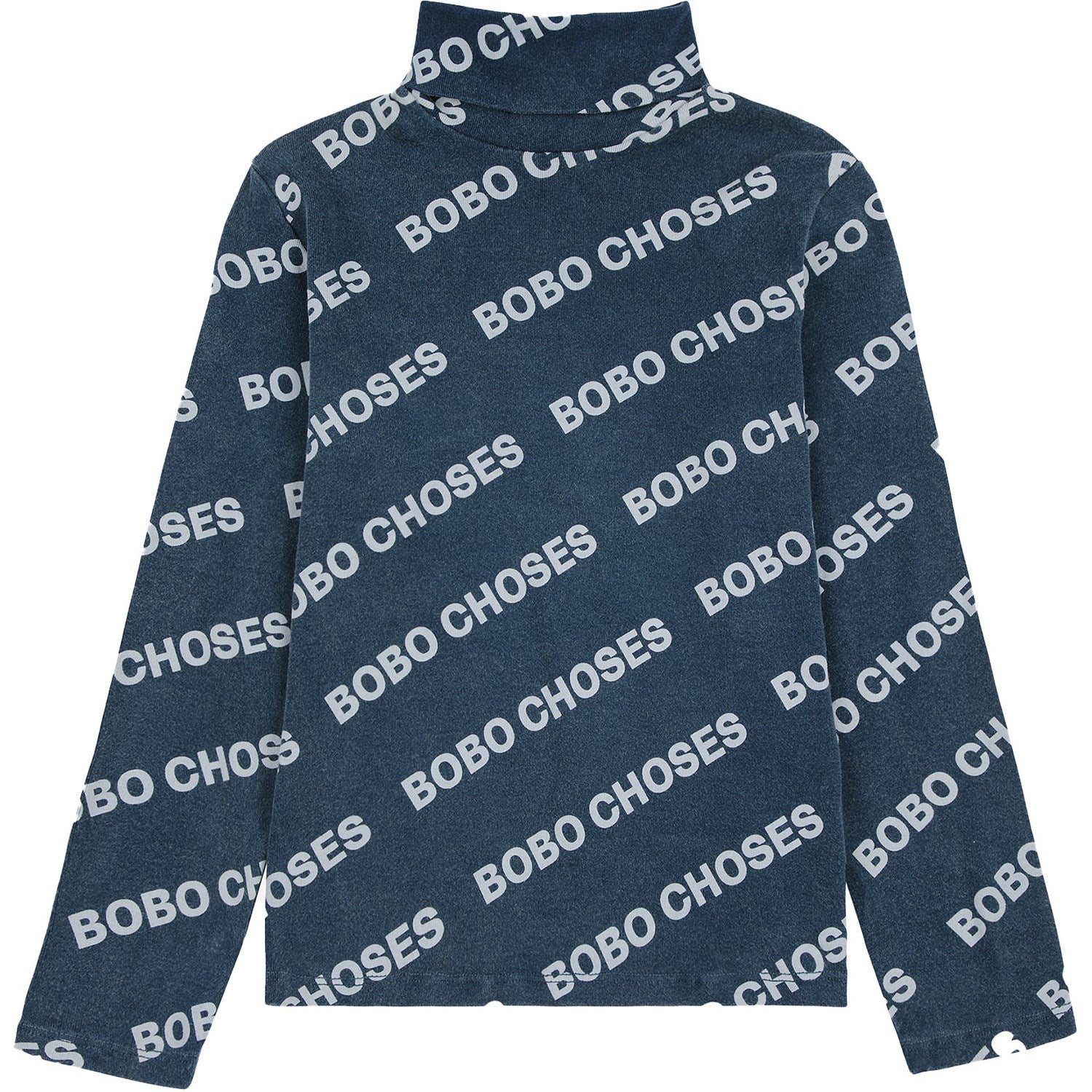 Midnatsblå Ribbede Turtleneck Bluse til Børn fra Bobo Choses