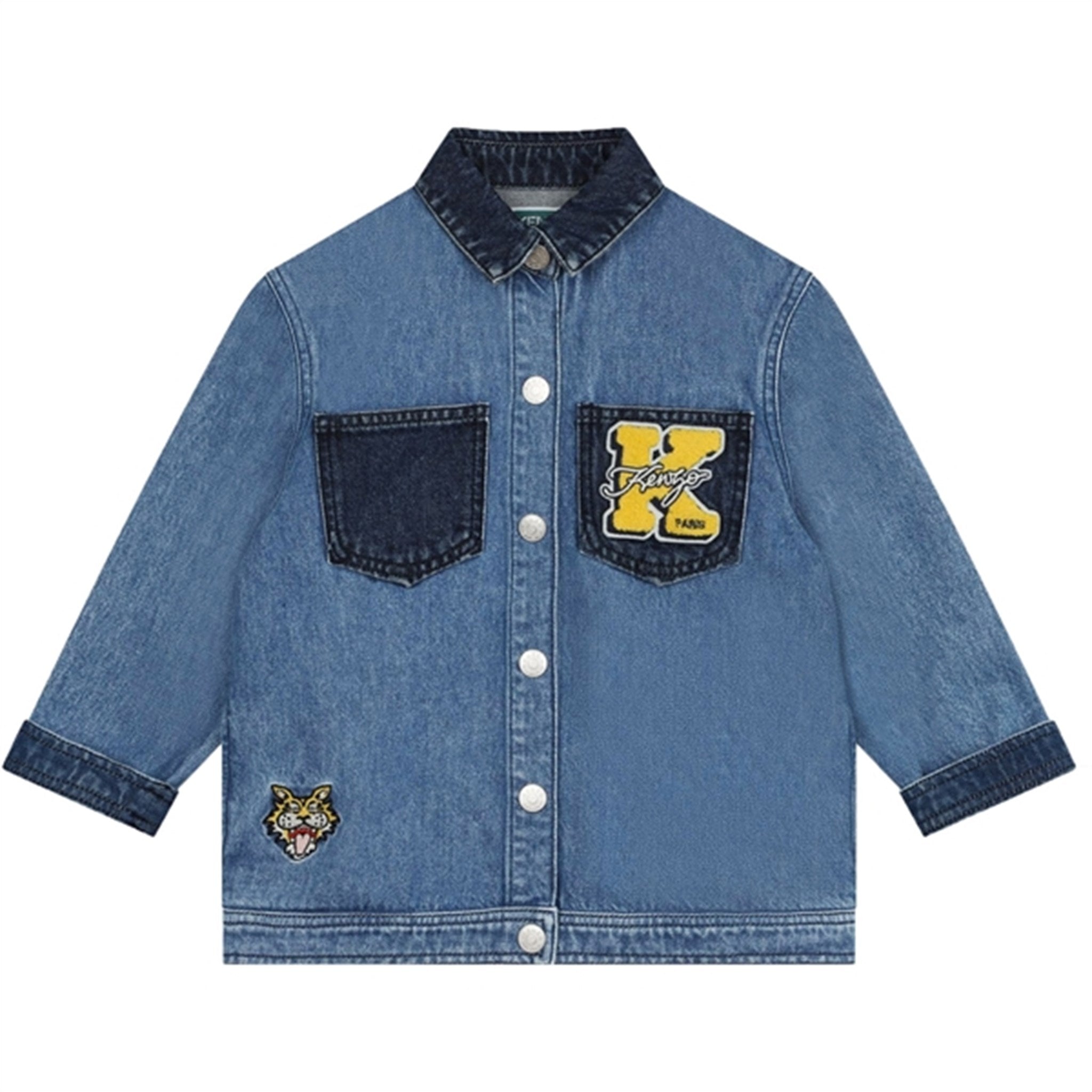 Bleget Denim Jakke til børn fra Kenzo - 100% bomuld