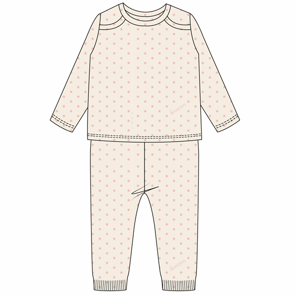 Semi Rose Pyjamas Sæt til Børn - Elegant Nattøj