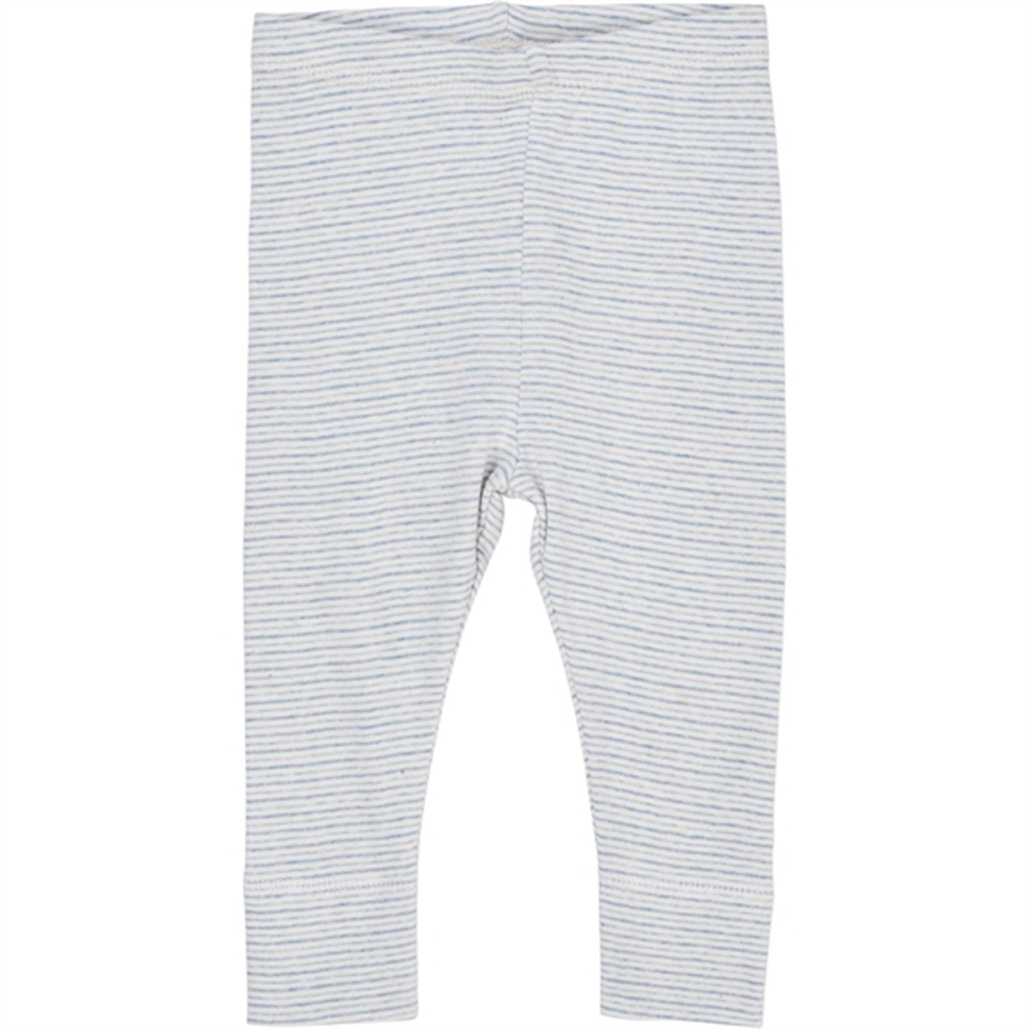 Lysblå Stribede Leggings i Økologisk Bomuld - Udsalg!