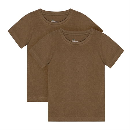 2 Pak T Shirts Teak Brun fra Birkholm