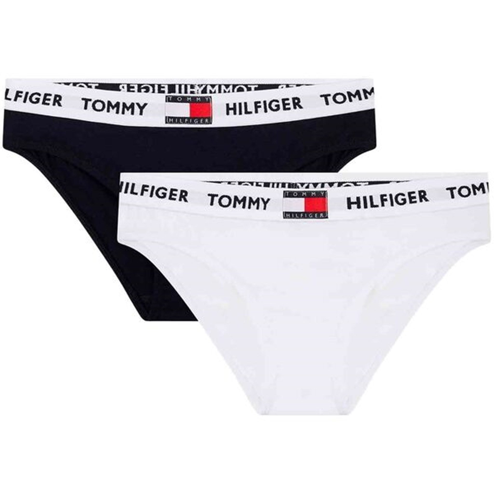 Bikini 2 Pak i Hvid og Navy fra Tommy Hilfiger