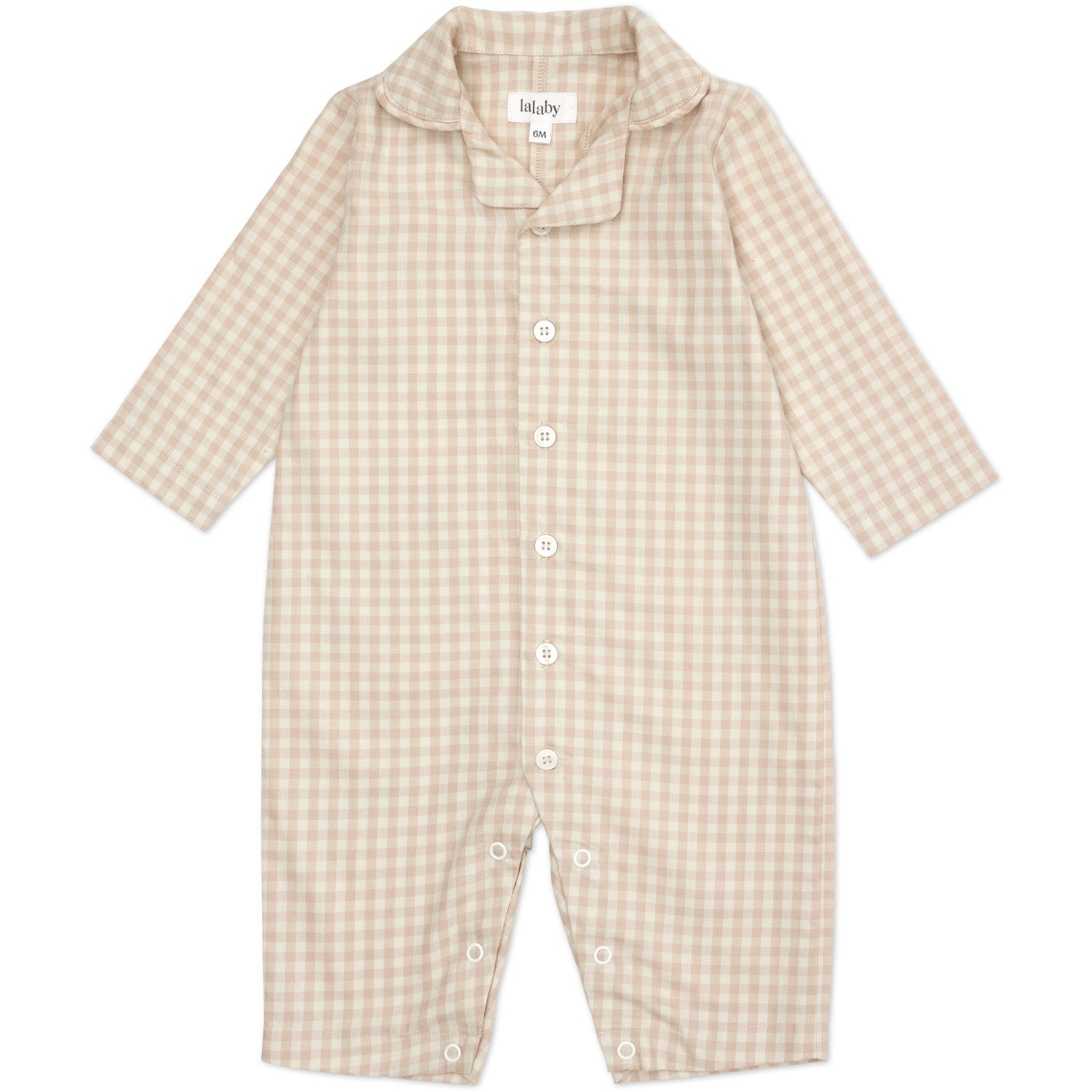 Beige Gingham Classic Pj Dragt   Str. 3 Mdr fra Lalaby