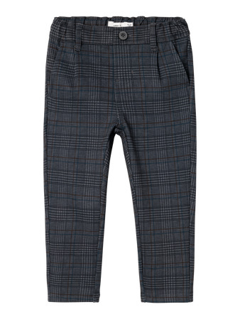 Comfort Chino Bukser Silas Dark Grey Checks fra Name It