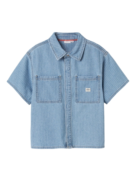 Kortærmet Denim Skjorte Felix Light Blue Denim fra Name It