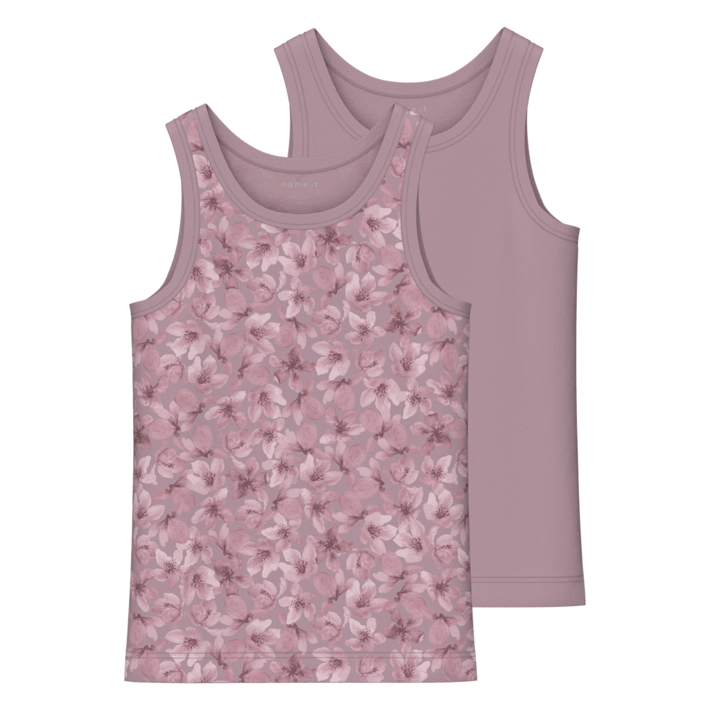2 Pak Tanktops Flower Mauve Shadows fra Name It