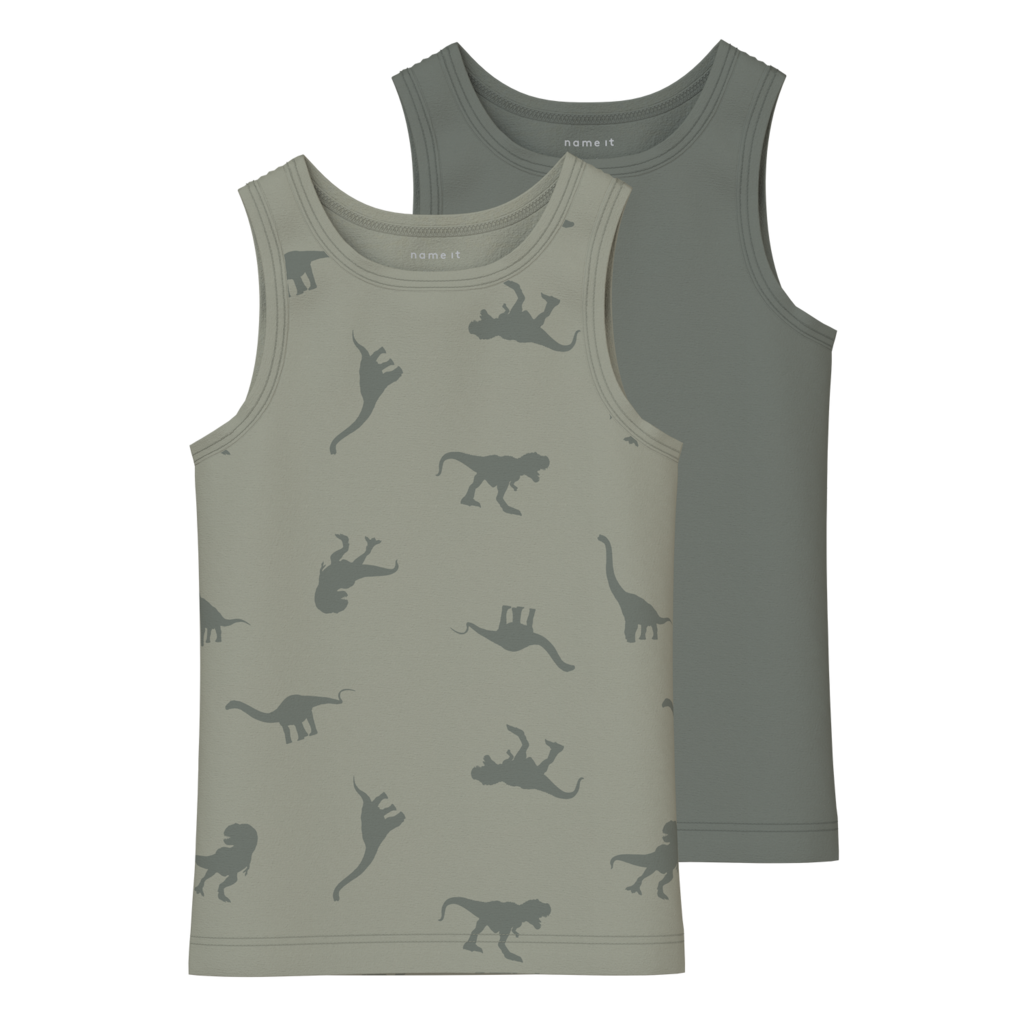 2 Pak Tanktops Agave Green Dino fra Name It