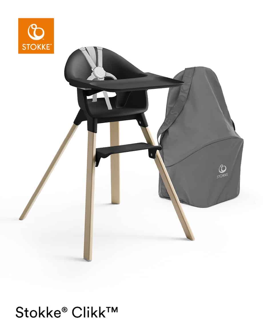 Clikk Stol Inkl. Rejsetaske   Sort Natural fra Stokke
