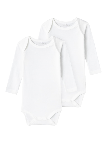 2 Pak Langærmet Body Bright White fra Name It