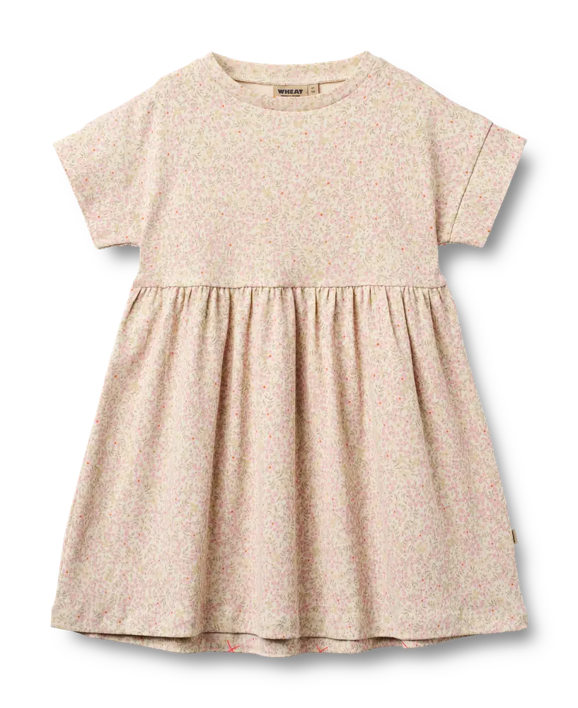 Emilie Jersey Kjole - Coral flowers - 98