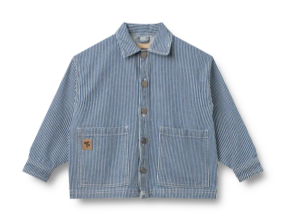 Cole Skjortejakke - Denim Stripe - 128