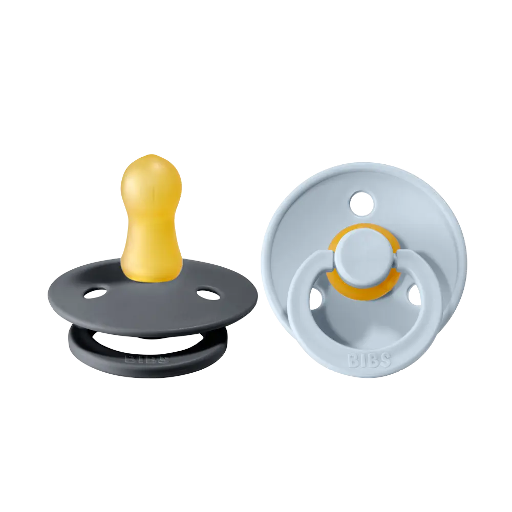 2 pk. Colour sut 0-6 mdr. latex - iron/baby blue