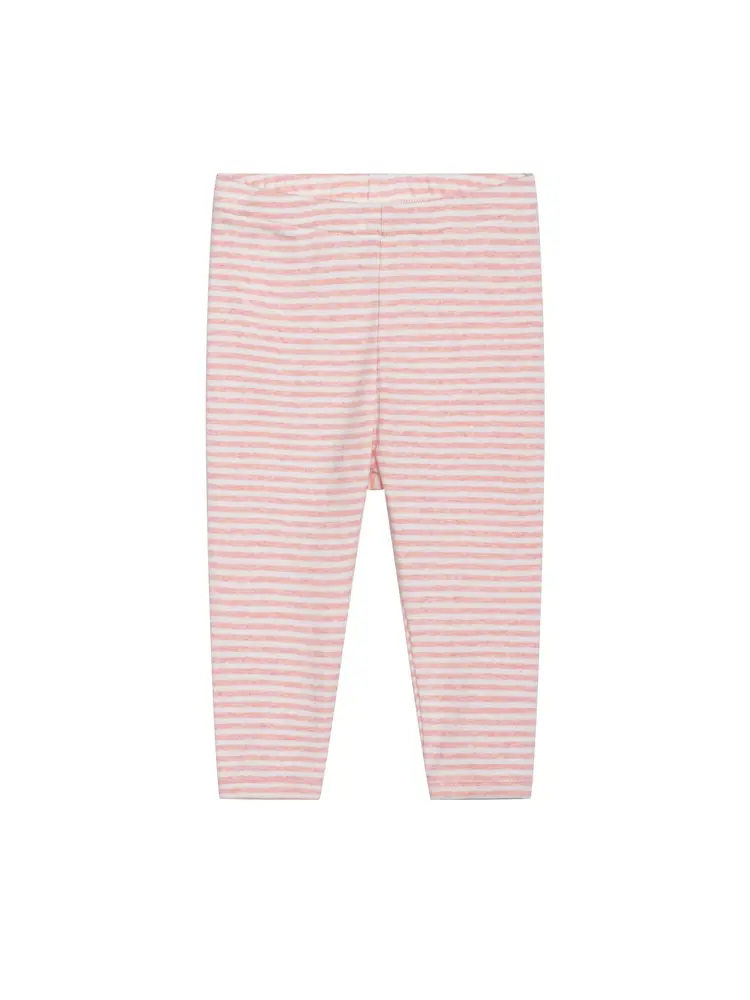 Baby Stribet Leggings - CORAL/OW - 68 / 6 MDR.