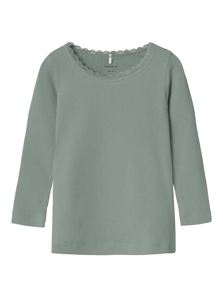 Kab langærmet top - Slate gray - 98