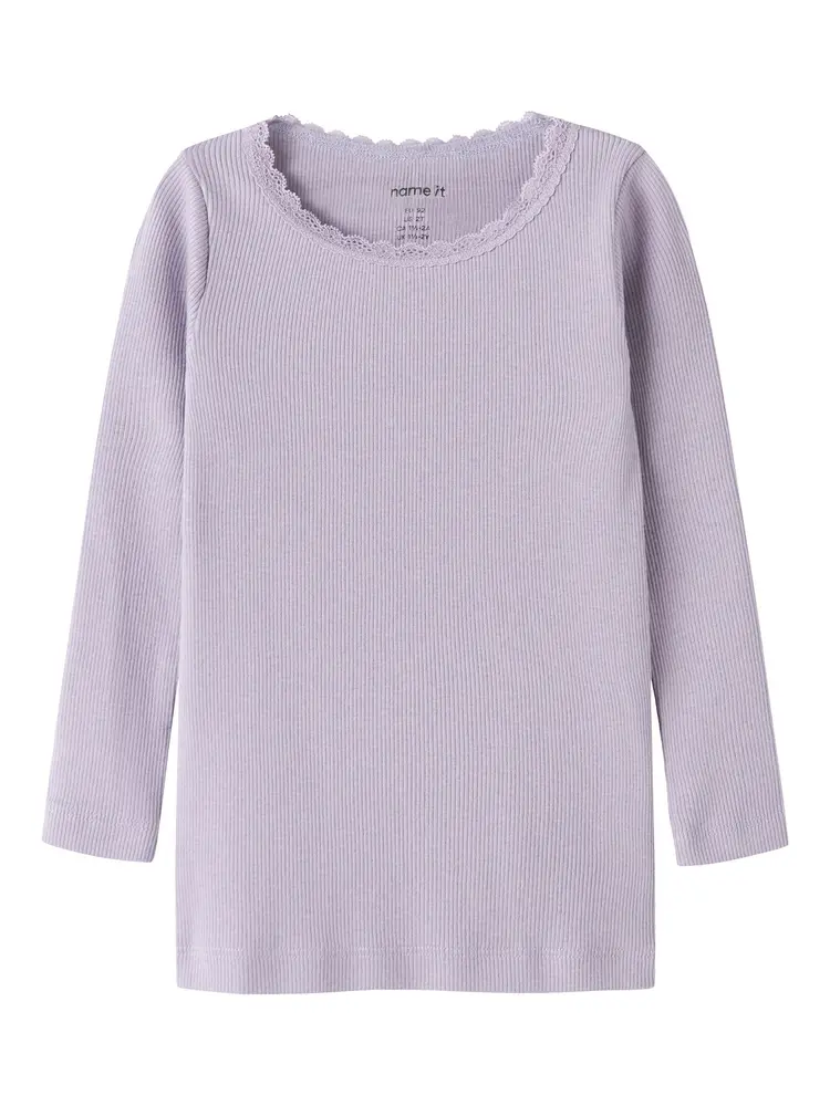 Kab langærmet top - Lavender Gray - 98