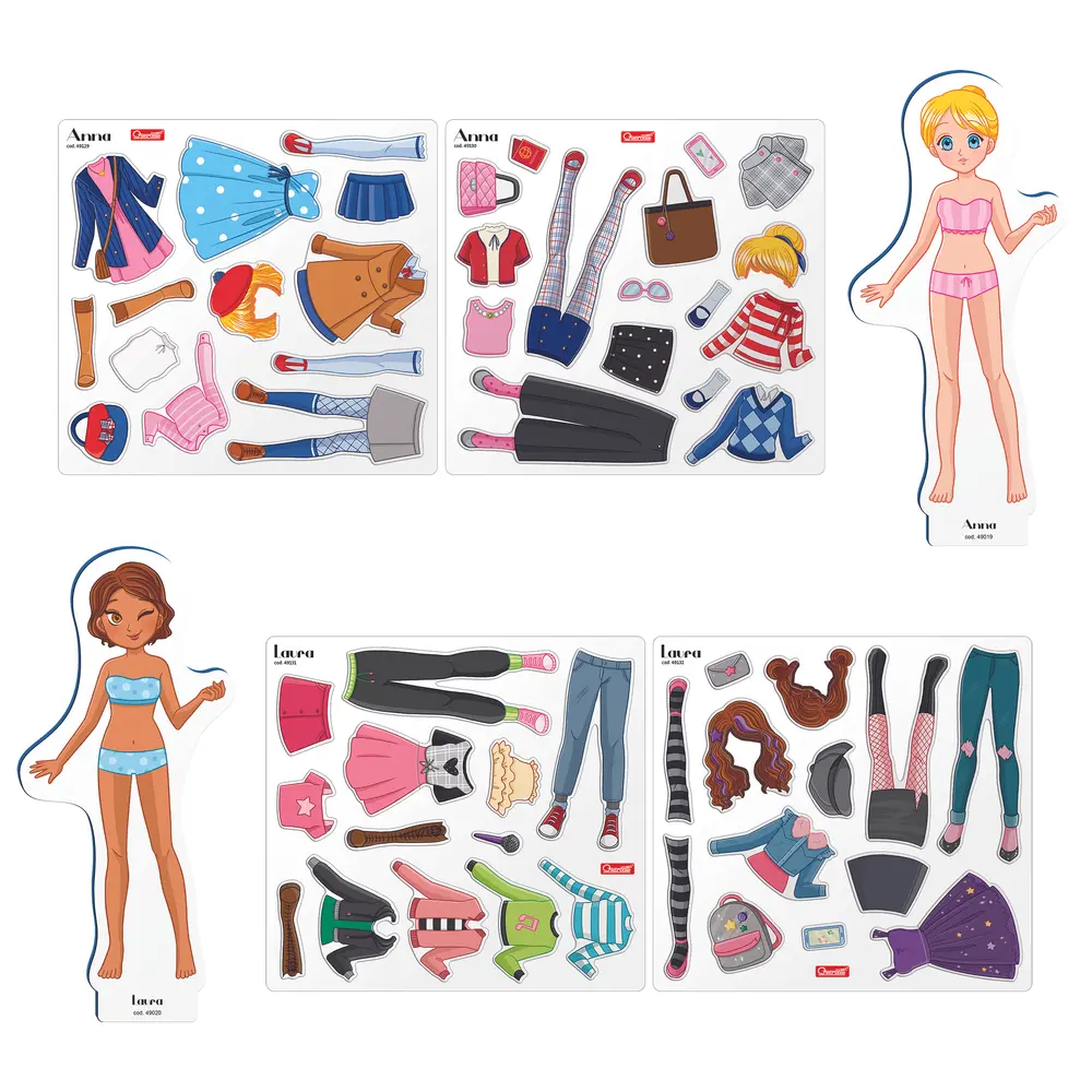 Magnetiske påklædningsdukker: Bedste veninder