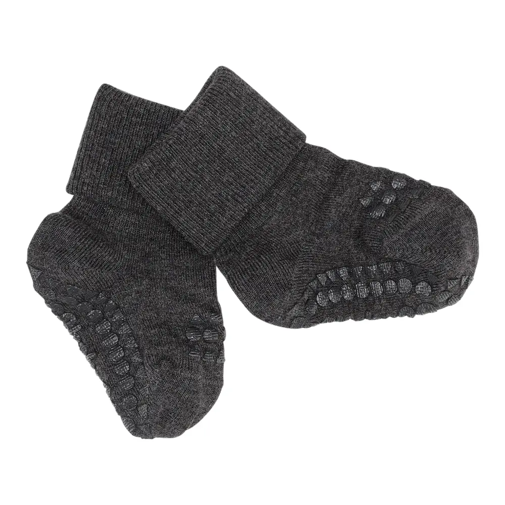 Skridsikre Strømper - Bamboo - Dark grey melange - 23/26