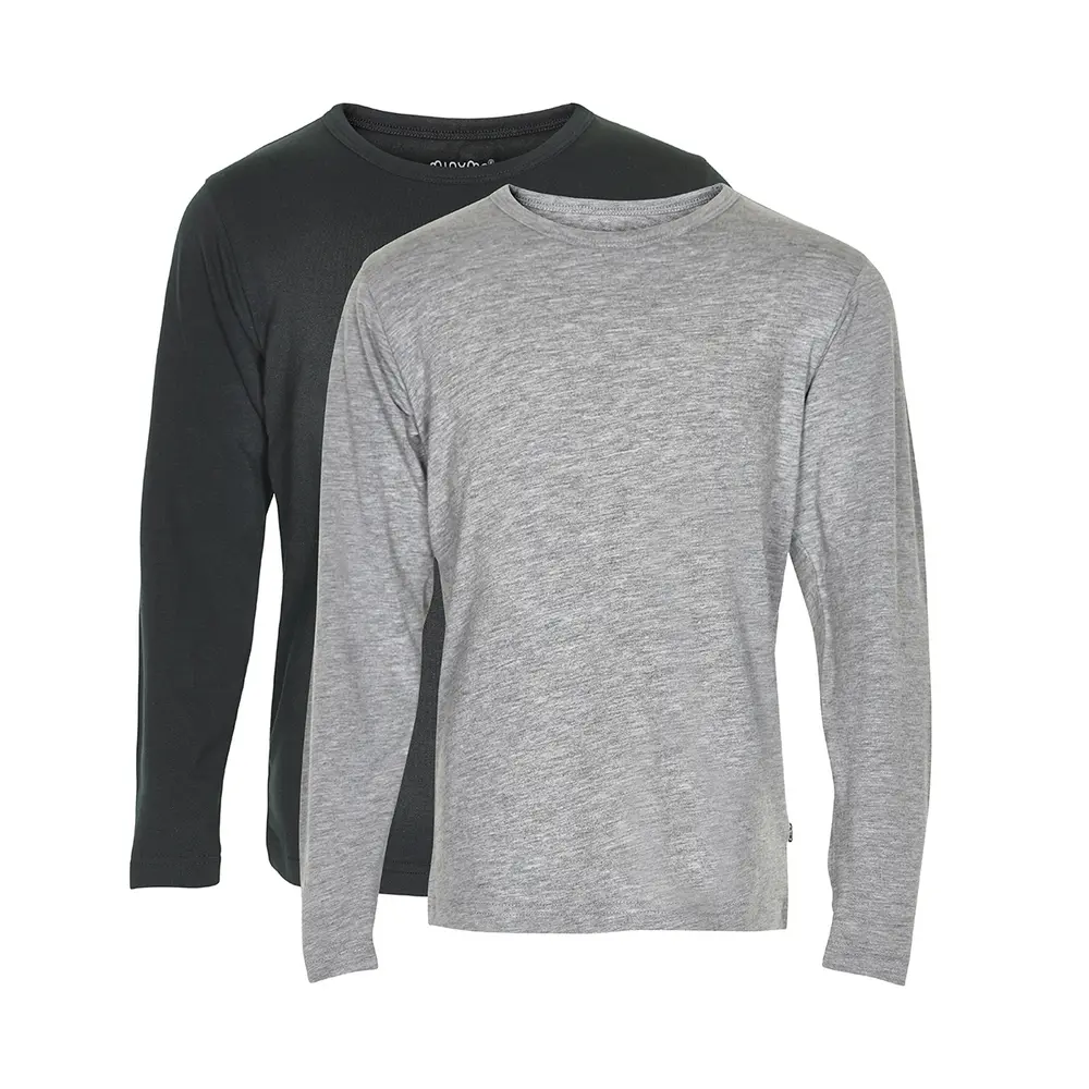 Langærmede T-shirts (2-pak) - Grå 193 - 134