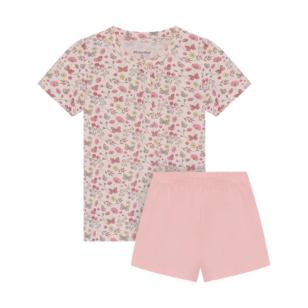 T-shirt og Shorts Sæt - Raindrops on Roses - 98